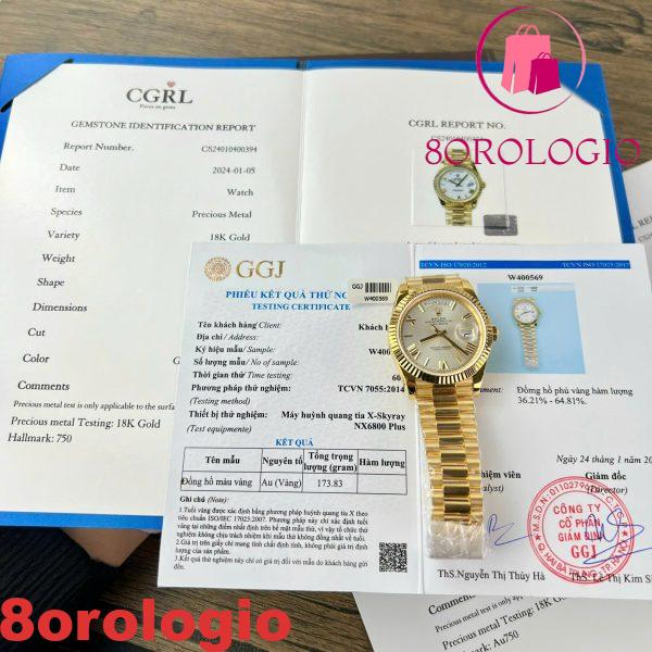 Rolex Day-Date 228238-0002 Quadrante Argento con Indici Romani Placcato in Oro 18K Miglior Replica V3 GMF 40mm Orologio - immagine 3