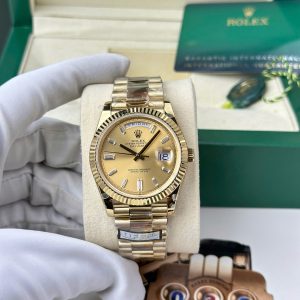 Rolex Day-Date 228238-0005 Oro Giallo Quadrante Champagne Baguette 184g Replica di Migliore Qualità 40mm Orologio