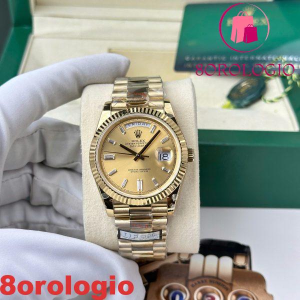 Rolex Day-Date 228238-0005 Oro Giallo Quadrante Champagne Baguette 184g Replica di Migliore Qualità 40mm Orologio
