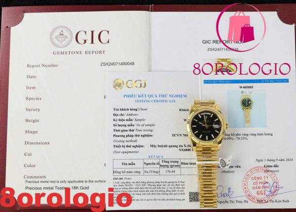 Rolex Day-Date 228238-0007 Quadrante Nero Motivo Indici 18K Oro Rivestito Migliore Replica V3 GMF 40mm Orologio - immagine 3