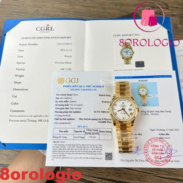 Replica migliore GMF V3 Rolex Day-Date 228238-0042 Quadrante bianco con numeri romani rivestimento in oro 18K 40mm Orologio