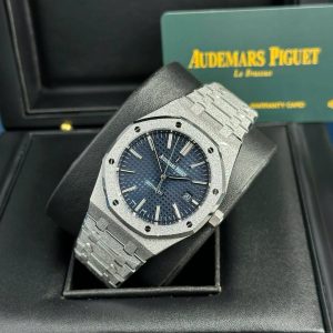Audemars Piguet Royal Oak 15410BC Oro Frosted Quadrante Blu Migliore Replica APSF 41mm Orologio