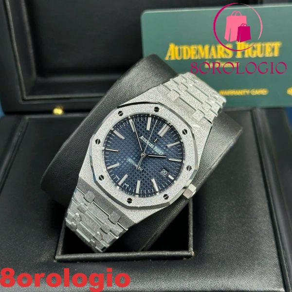 Audemars Piguet Royal Oak 15410BC Oro Frosted Quadrante Blu Migliore Replica APSF 41mm Orologio
