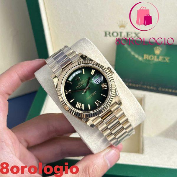 Rolex Day-Date 228238-0069 Quadrante Verde Ombré Oro Giallo 184g Migliore Replica 40mm Orologio