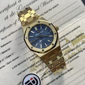 Replica Audemars Piguet Royal Oak 15450BA Oro Giallo Quadrante Blu IP Factory 37mm Orologio