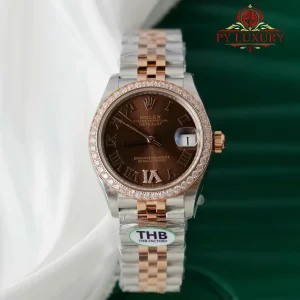 Rolex Datejust 278381RBR-0006 Due Tono Quadrante Cioccolato Ghiera con Diamanti Jubilee Miglior Replica THB 31mm Orologio