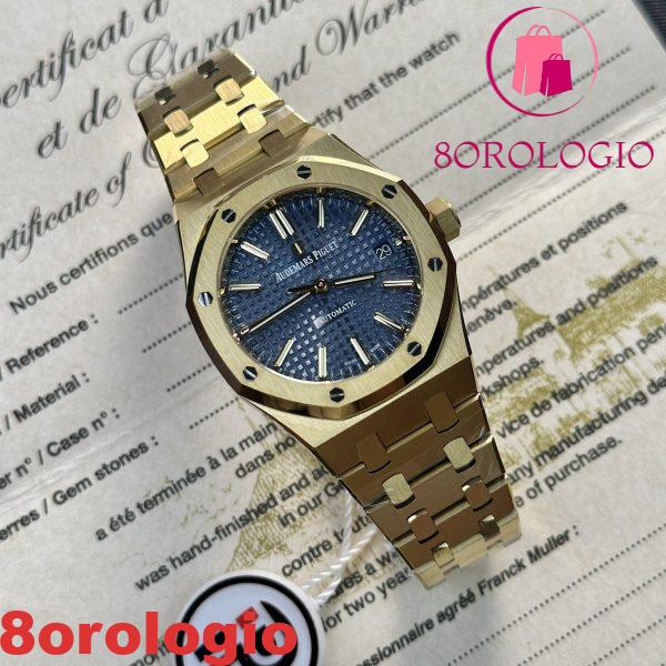 Replica Audemars Piguet Royal Oak 15450BA Oro Giallo Quadrante Blu IP Factory 37mm Orologio