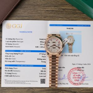 Rolex Day-Date 40 228235 Oro Rosa Custom Moissanite Quadrante Arcobaleno Miglior Replica Orologio