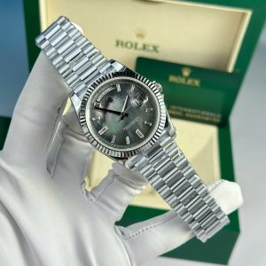 Rolex Day-Date 40 Quadrante Nero MOP Q Factory 185g Miglior Replica 40mm Orologio