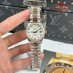 Rolex Datejust 278381RBR-0026 Bicolore Oro Rosa Quadrante Madreperla Diamanti Lunetta Diamanti Bracciale Jubilee Replica 1:1 THBF 31mm Orologio