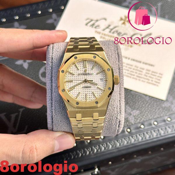 Audemars Piguet Royal Oak 15450BA Oro Giallo Quadrante Bianco Replica IP Factory 37mm Orologio