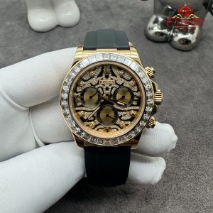 Rolex Cosmograph Daytona 116588TBR Eye Of The Tiger Replica Personalizzato Oro Massiccio 18K Cinturino Oysterflex 40mm Orologio