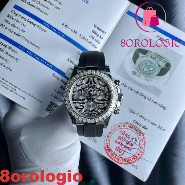 Rolex Daytona 'Eye Of The Tiger' 116589TBR Custom Moissanite Cinturino in Gomma Migliore Replica 40mm Orologio - immagine 3