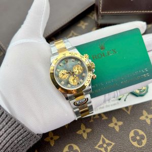 Rolex Daytona 116503 Due Toni Oro Giallo Quadrante Nero MOP Bracciale Oyster Replica 1:1 40mm Orologio