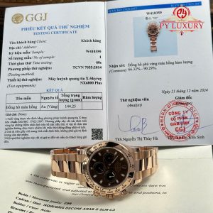 Rolex Daytona 116505 Quadrante Cioccolato Oro Rosa 18K Bracciale Oyster Rivestito Replica 1:1 Super Clone 40mm Orologio