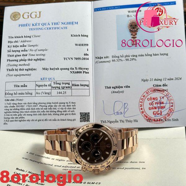 Rolex Daytona 116505 Quadrante Cioccolato Oro Rosa 18K Bracciale Oyster Rivestito Replica 1:1 Super Clone 40mm Orologio