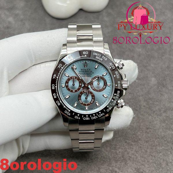Rolex Daytona 116506 Quadrante Blu Ghiaccio 1:1 Custom Made CNC Real Platinum 950 Super Replica 40mm Orologio