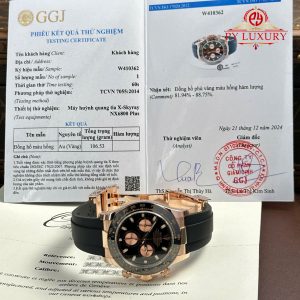 Rolex Daytona 116515LN Quadrante Nero Oro Rosa 18K Wrapped Oysterflex 1:1 Migliore Replica 40mm Orologio