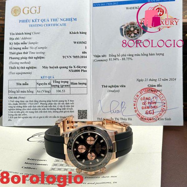 Rolex Daytona 116515LN Quadrante Nero Oro Rosa 18K Wrapped Oysterflex 1:1 Migliore Replica 40mm Orologio - immagine 7