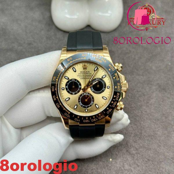 Rolex Daytona 116518 Pikachu replica in oro massiccio 18K con cinturino in gomma Oysterflex 40mm Orologio - immagine 2