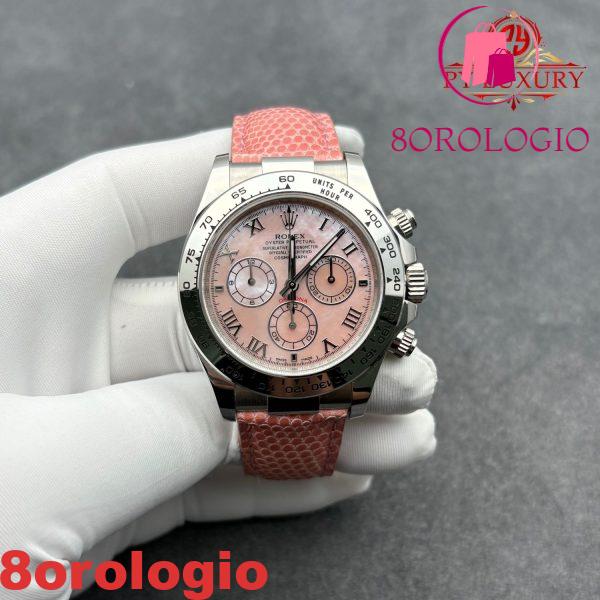 Rolex Daytona 116519 Quadrante Pink Beach MOP Cinturino in Pelle di Coccodrillo Replica Migliore 1:1 40mm Orologio - immagine 2