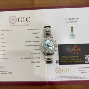 Rolex Daytona 116576TBR-0005 Platinum Quadrante Arabo Replica Diamanti a Baguette 40mm Orologio