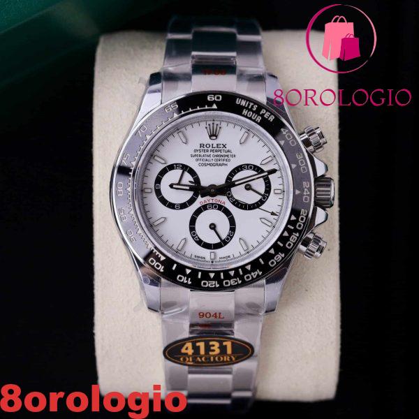 Rolex Daytona 126500LN-0001 Quadrante Panda Bianco Movimento 4131 Replica Q Factory 40mm Top Quality Orologio