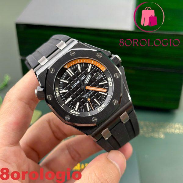 Audemars Piguet Royal Oak Offshore Diver 15707CE Quadrante Nero Ceramica Nera Gomma Migliore Replica APSF 42mm Orologio - immagine 3