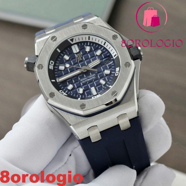 Audemars Piguet Royal Oak Offshore Diver 15720ST Quadrante Blu Gomma Replica IPF 42mm Orologio - immagine 5