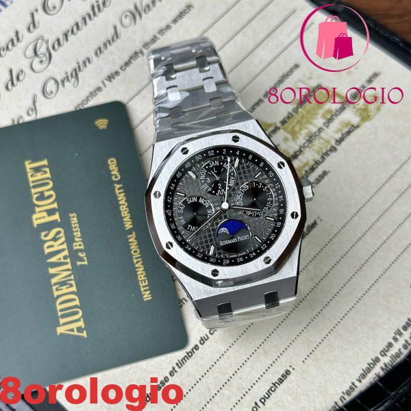 Replica Audemars Piguet Royal Oak Calendario Perpetuo 26574ST Quadrante Nero 41mm Orologio - immagine 5