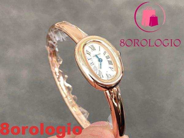 Cartier Baignoire De Cartier Oro Rosa Quadrante Argento Modello Mini Migliore Replica (Misura Polso 15, 16, 17cm) Orologio - immagine 4