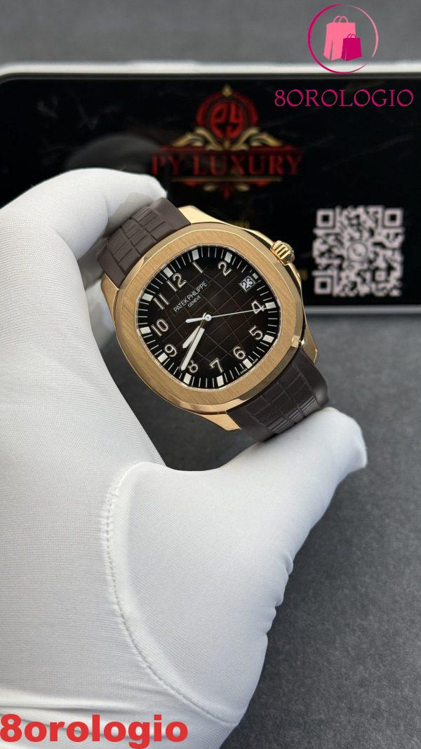 Patek Philippe Aquanaut 5167R-001 Quadrante Marrone Placcato Oro 18K Versione Rifinita Replica 1:1 Super Clone 40.8mm Orologio - immagine 3