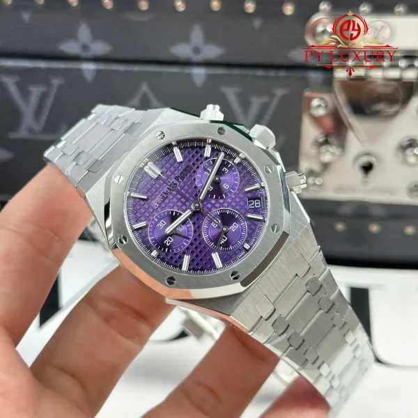 Audemars Piguet Royal Oak Chronograph 26240BC Quadrante Viola Replica 1:1 Super Clone APSF 41mm Orologio - immagine 6