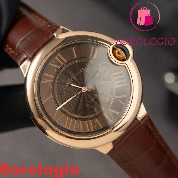 Cartier Ballon Bleu W6920037 Oro Rosa Quadrante Marrone Cinturino in Pelle Miglior Replica AF 42mm Orologio - immagine 3