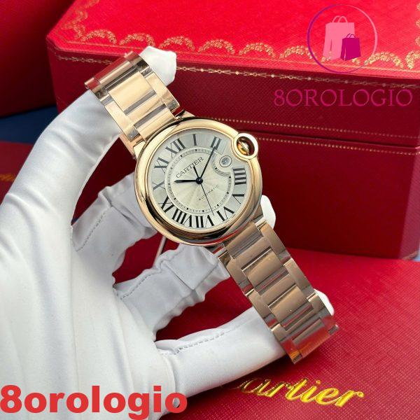 Cartier Ballon Bleu WGBB0039 Oro Rosa Quadrante Bianco Migliore Replica AF 42mm Orologio - immagine 4
