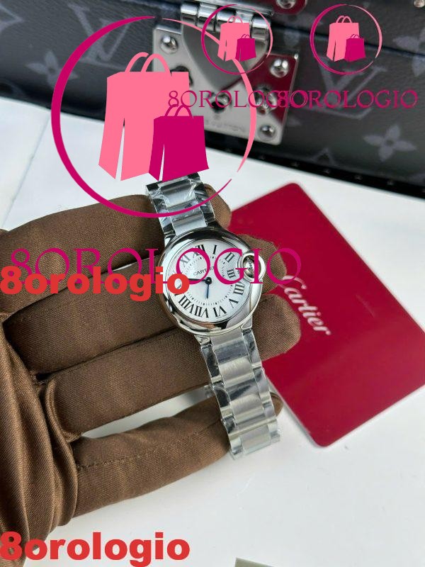 Cartier Ballon Bleu WSBB0067 Quadrante Argentato Opalino al Quarzo Miglior Replica AF 28mm Orologio - immagine 5