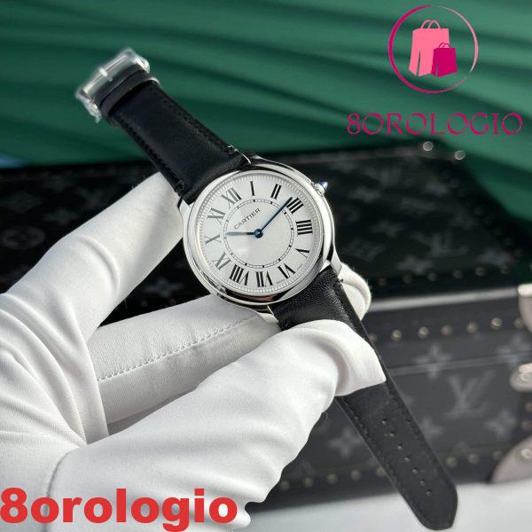 Cartier Ronde Must WSRN0031 Quadrante Bianco Pelle Migliore Replica AF 36mm Orologio - immagine 3