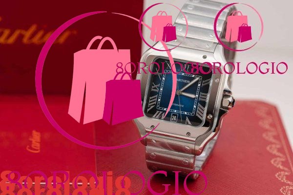 Cartier Santos Quadrante Blu Modello Grande Migliore Replica BVF 39.8mm Orologio - immagine 4