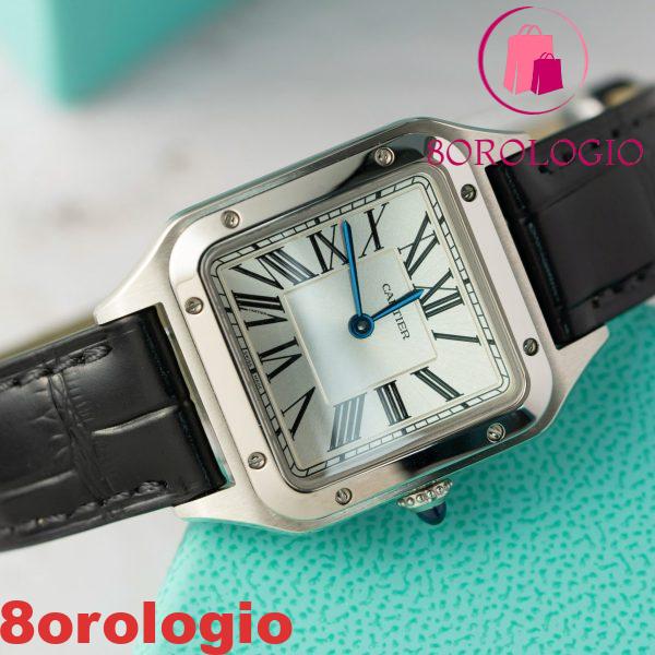 Cartier Santos Dumont WSSA0023 Acciaio Quadrante Argento Cinturino in Pelle Replica BVF 38mm X 27.5mm Orologio - immagine 3