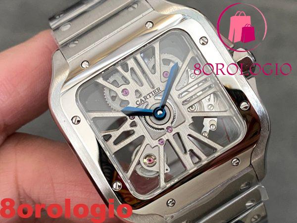 Cartier Santos Skeleton WHSA0015 Modello Grande Replica Migliore THBF 39.8mm Orologio - immagine 3