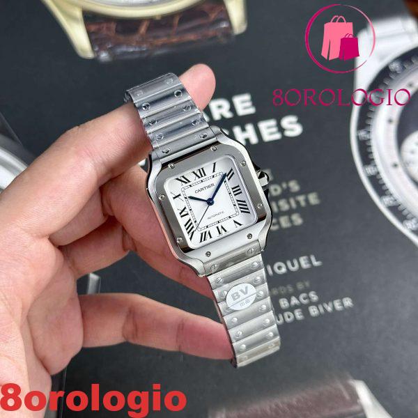 Cartier Santos WSSA0029 Quadrante Bianco Modello Medio Replica BVF 35.1mm Migliore Orologio - immagine 4