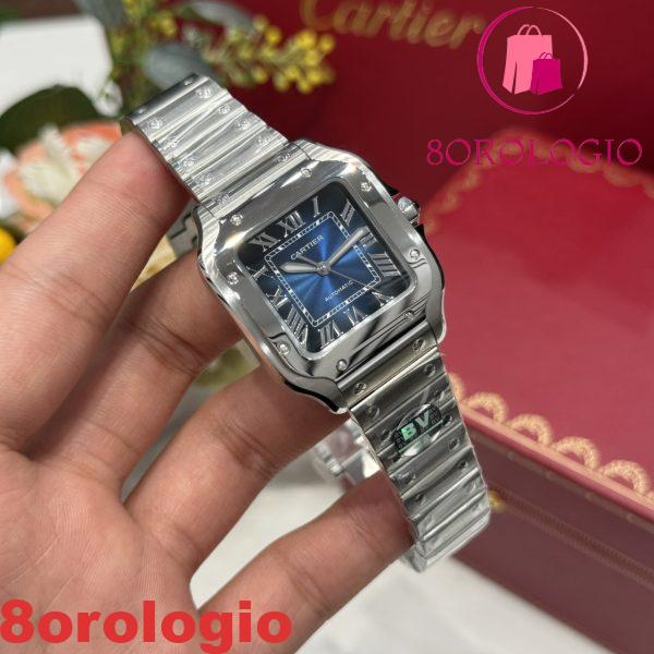 Cartier Santos WSSA0063 Quadrante Blu Modello Medio Replica BVF Migliore Qualità 35.1mm Orologio - immagine 3