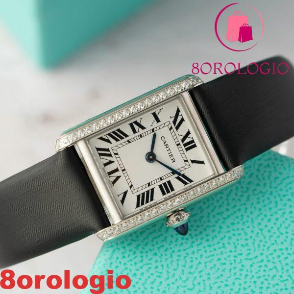 Cartier Tank Must W4TA0031 Modello Piccolo Donna Replica con Diamanti sulla Lunetta 29,5 mm x 22 mm Orologio - immagine 3