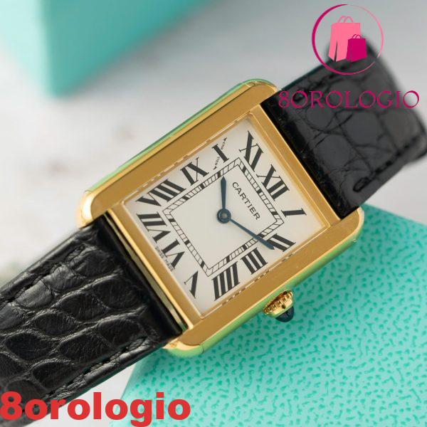 Cartier Tank Solo W5200002 Oro Giallo Modello Piccolo Donna Pelle Replica 31 X 24mm Orologio - immagine 3