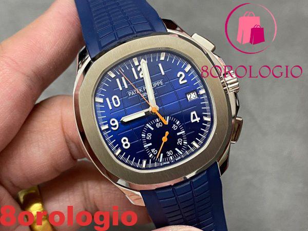 Replica Patek Philippe Aquanaut 5968G Cronografo Quadrante Blu 42.2mm Orologio - immagine 3