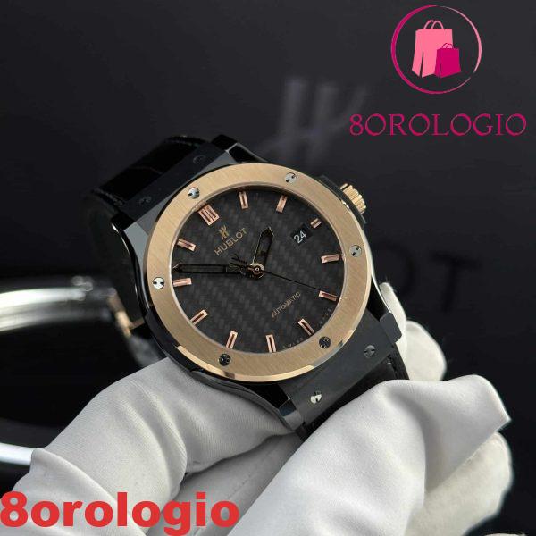 Replica Hublot Classic Fusion Ceramic King Gold Quadrante in Carbonio Super Clone 42mm Orologio - immagine 5