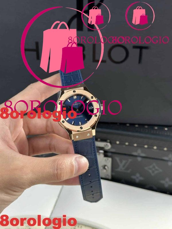 Hublot Classic Fusion King Gold Quadrante Blu Migliore Replica JJF 38mm Orologio - immagine 3