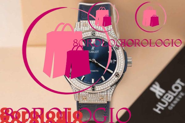 Hublot Classic Fusion Quadrante Blu in Titanio Replica Personalizzata con Diamanti Naturali Super Clone JJF 38mm Orologio - immagine 3