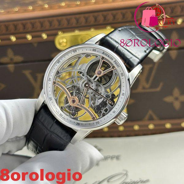 Audemars Piguet Code 11.59 26600CR lunetta interna color argento cinturino in pelle nera 1:1 miglior replica APPF 41mm Orologio - immagine 6