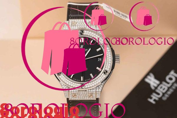 Hublot Classic Fusion Titanium Diamond Pavé Quadrante Nero Replica Personalizzata Moissanite Super Clone JJF 38mm Orologio - immagine 3